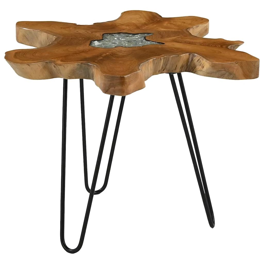 vidaXL vidaXL Coffee Table 70x45 Teak Resin Inlay Home - Coffee Table