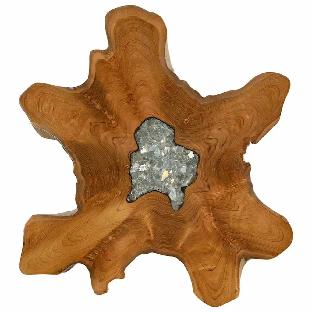 vidaXL vidaXL Coffee Table 70x45 Teak Resin Inlay Home - Coffee Table