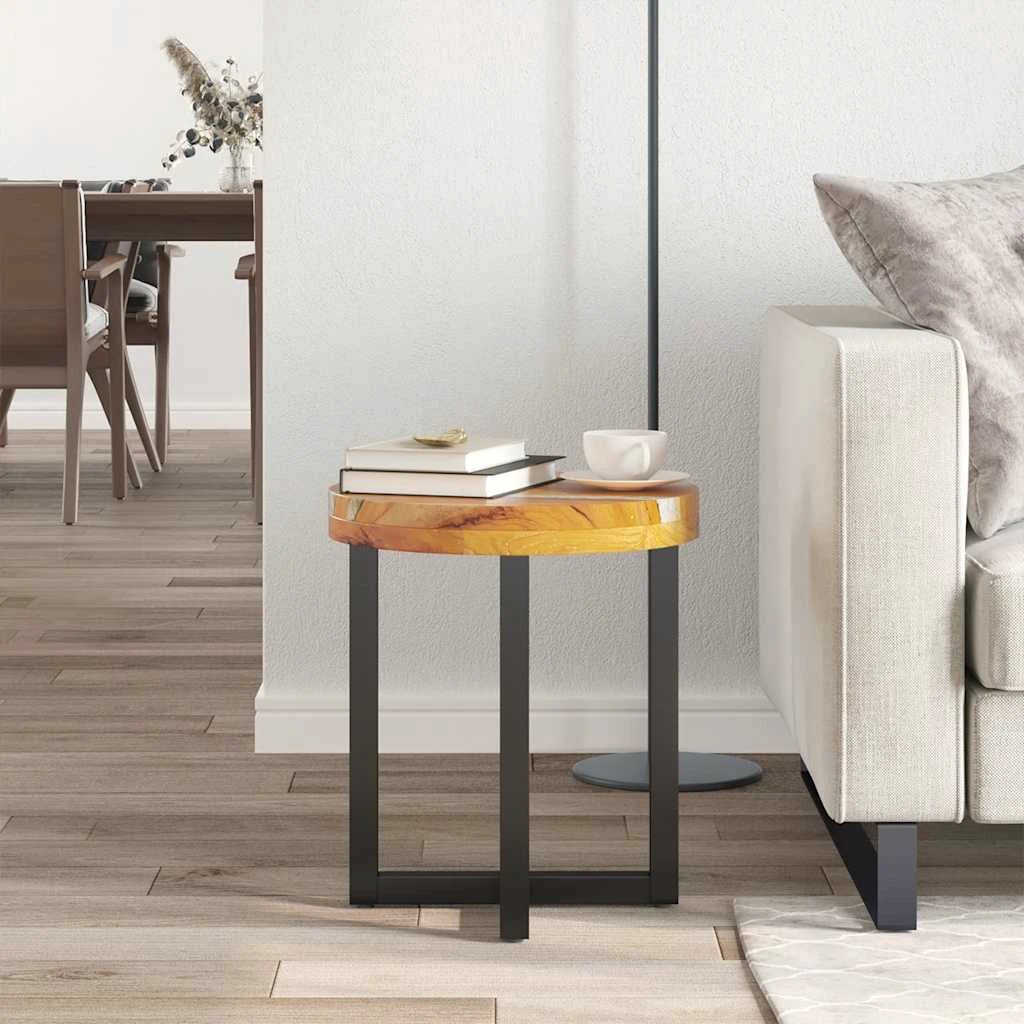 vidaXL Coffee Table 40x45 cm Teak Wood With Polyresin Decoration For Living Room by vidaXL