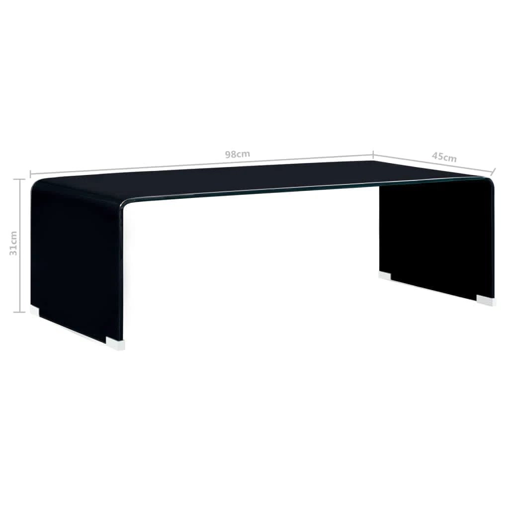 VidaXL Coffee Table 98x45x31 cm Tempered Glass Minimalist Modern Living Room Decor by vidaXL