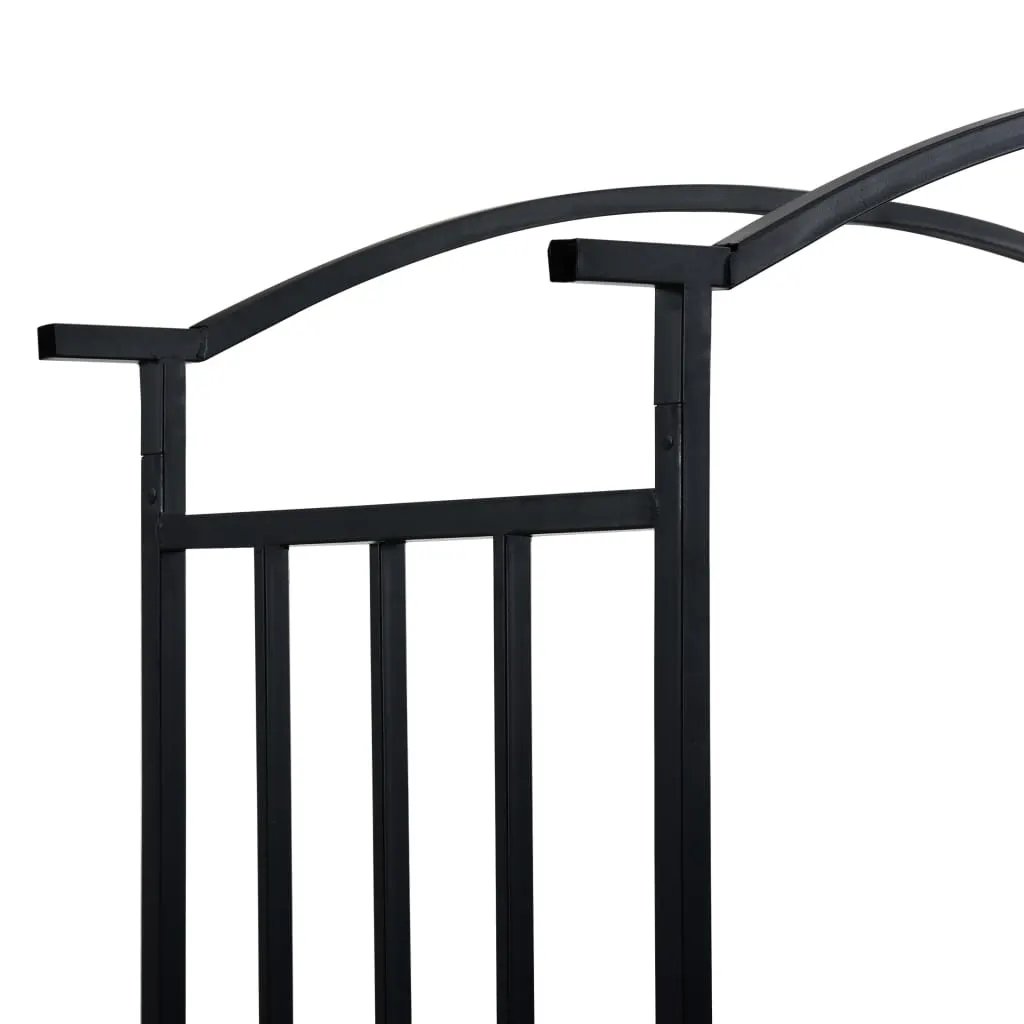 vidaXL vidaXL Garden Arch with Bench Black 128x50x207 cm Iron - Garden Chairs