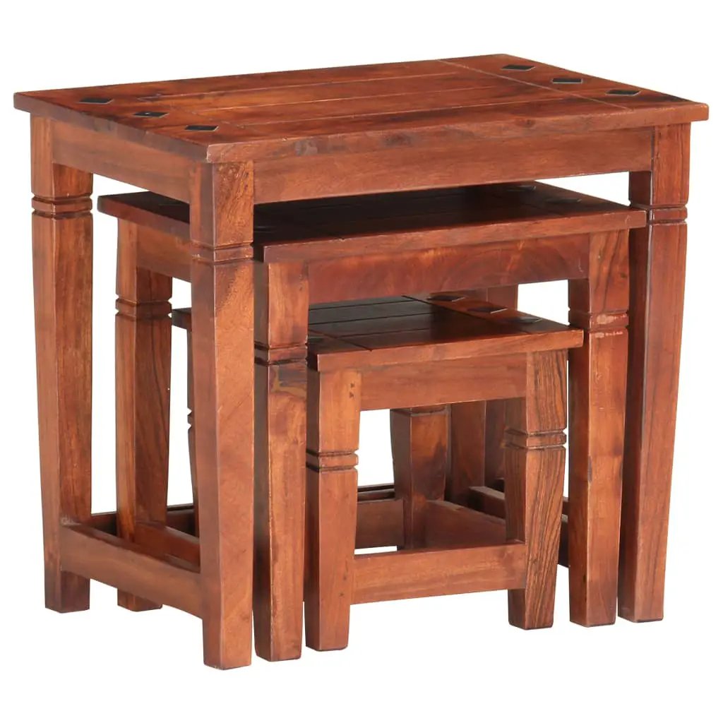 vidaXL vidaXL Nesting Tables 3 pcs Solid Acacia Wood - Nest of Tables
