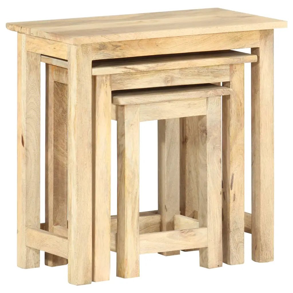 vidaXL vidaXL Nesting Tables 3 pcs Solid Mango Wood - Nest of Tables