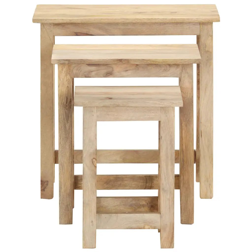 vidaXL vidaXL Nesting Tables 3 pcs Solid Mango Wood - Nest of Tables