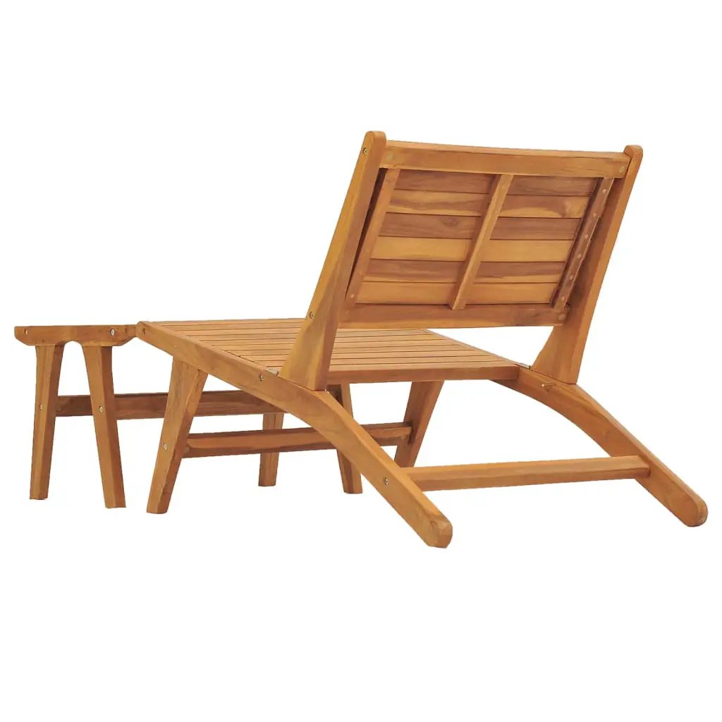 vidaXL vidaXL Garden Chair with Footrest Solid Teak Wood - Garden Chairs