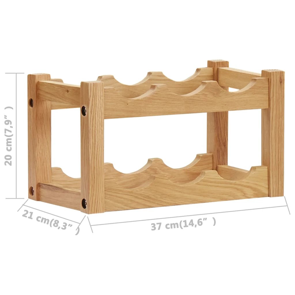 vidaXL vidaXL Wine Rack for 6 Bottles 37x21x21 cm Solid Oak Wood - Wine Rack