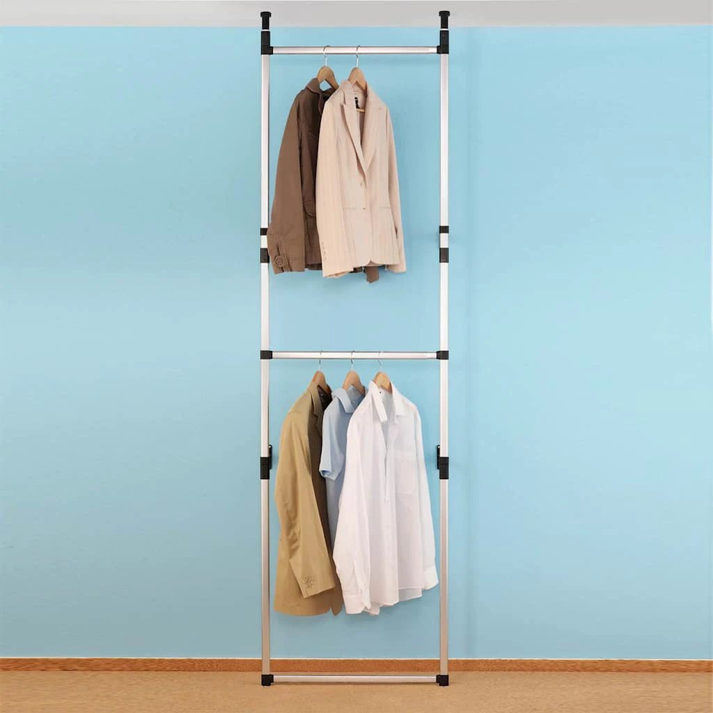 vidaXL vidaXL Telescopic Wardrobe System with Rods Aluminium - Wardrobe