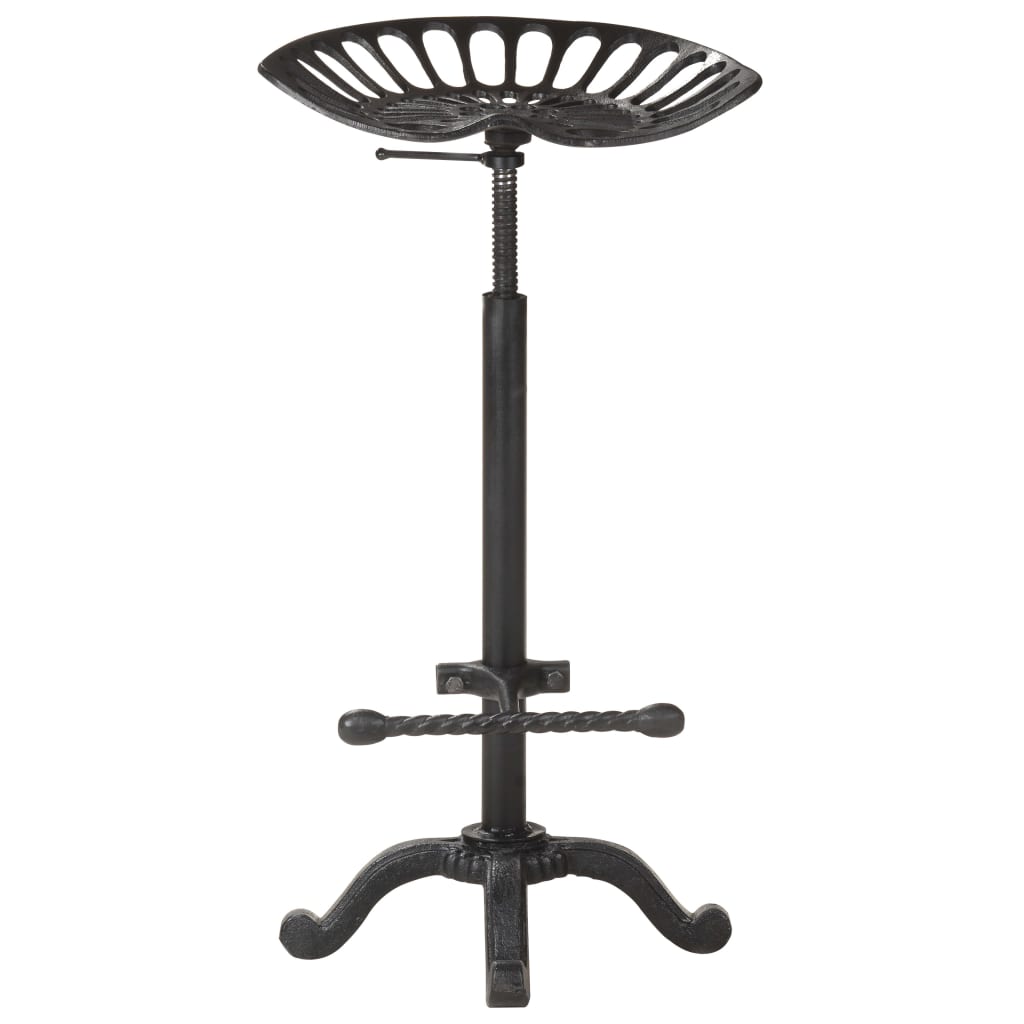 Industrial Vintage Bar Stool for Home Bars With Durable Cast-Iron Build and Footrest