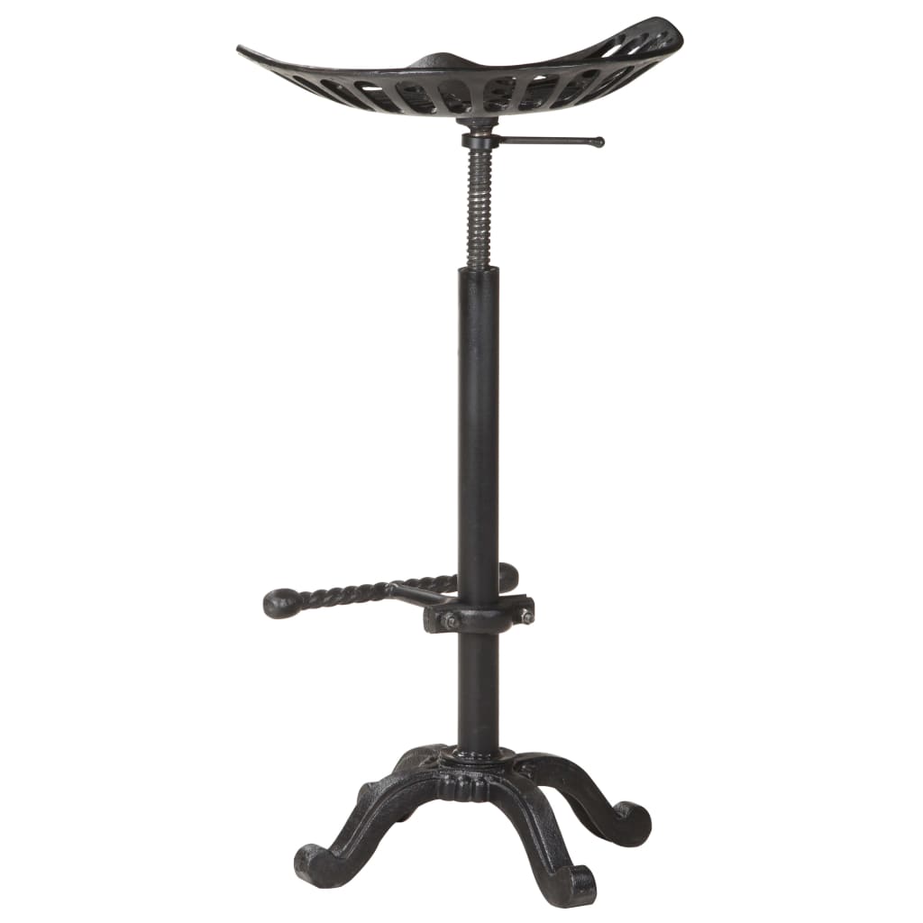 Industrial Vintage Bar Stool for Home Bars With Durable Cast-Iron Build and Footrest