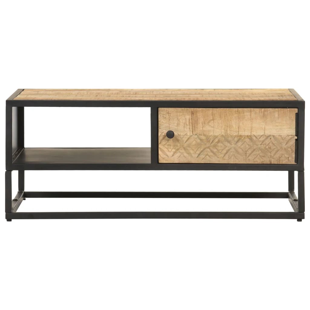 vidaXL VidaXL Coffee Table 90x55x36 cm Carved Door Home - Coffee Table