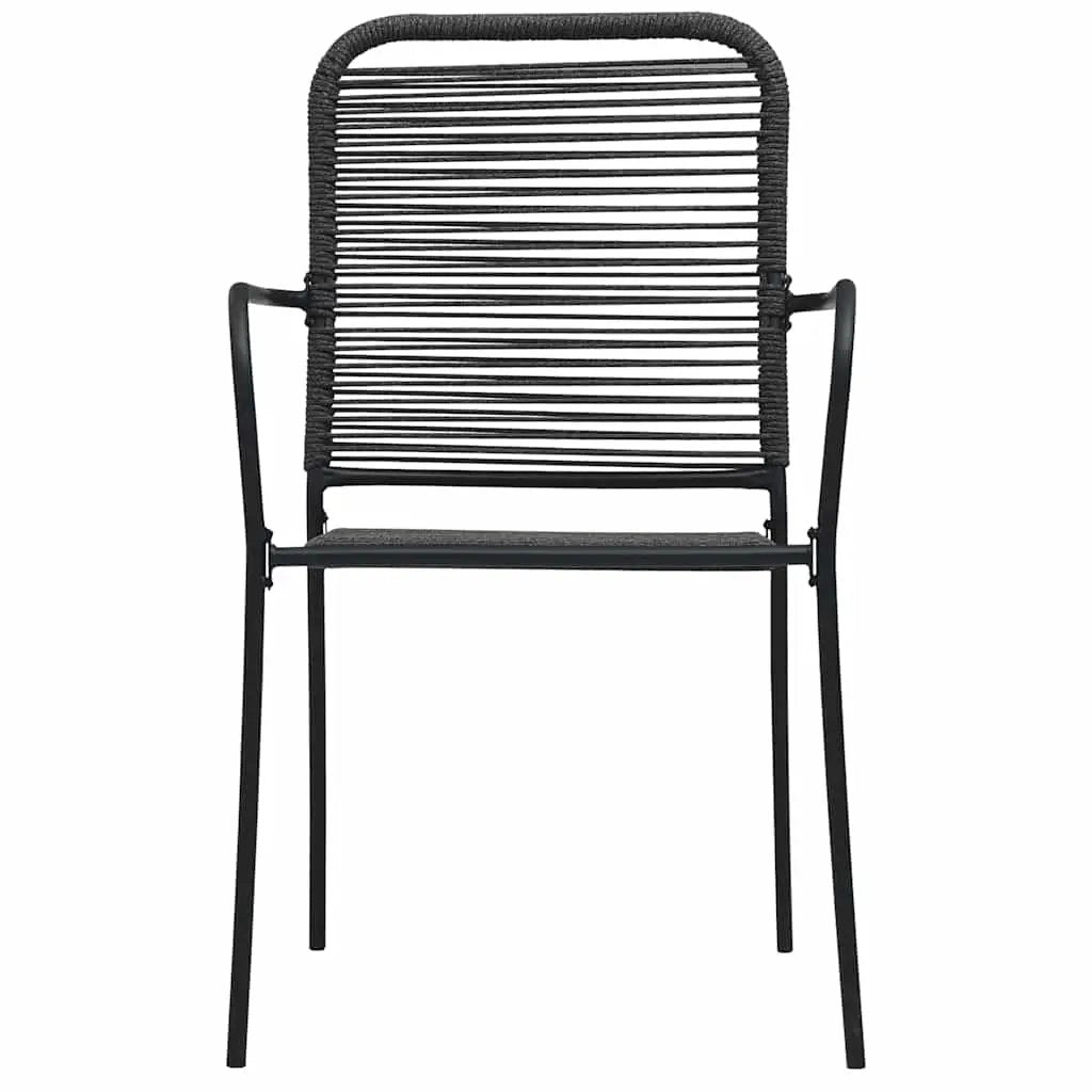 vidaXL vidaXL Garden Chairs 4 pcs Cotton Rope and Steel Black - Garden Chairs