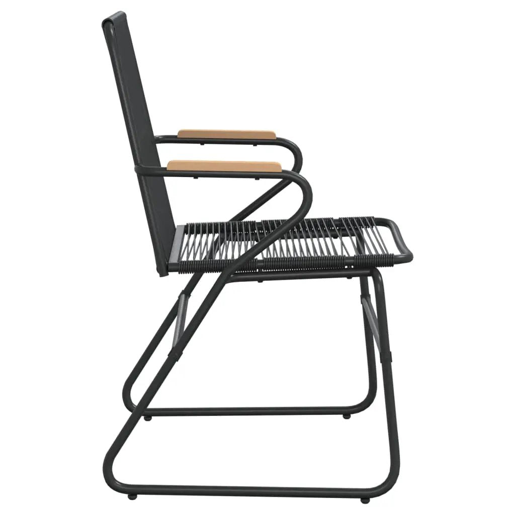 vidaXL vidaXL Garden Chairs 2 pcs Black 58x59x85.5 cm PVC Rattan -