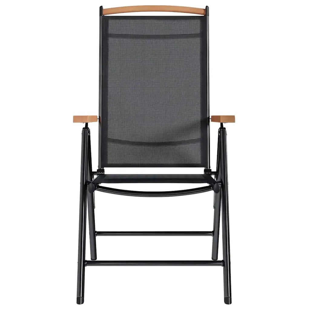 vidaXL vidaXL Folding Garden Chairs 6 pcs Textilene Black - Garden Chairs