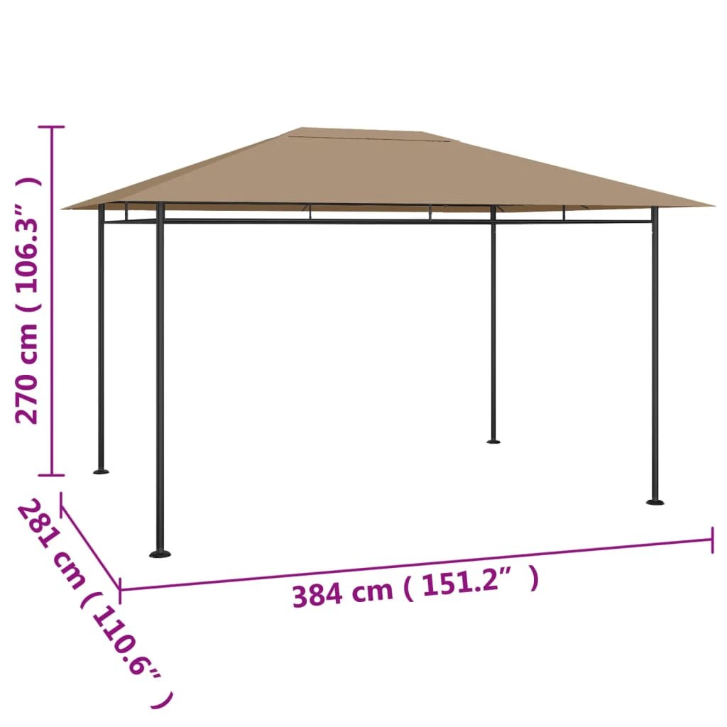 vidaXL Gazebo 4x3x2.7 m Cream, Taupe & Anthracite 180 g/m² - Gazebos