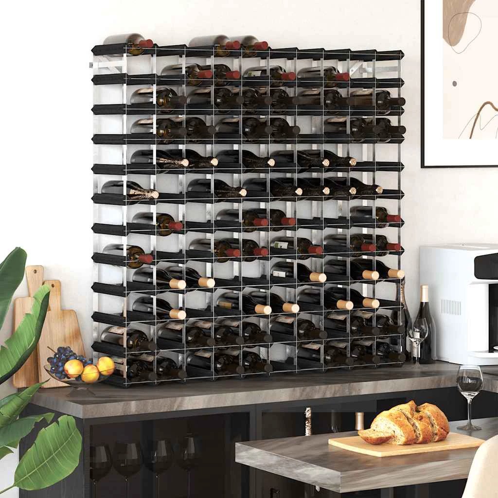 vidaXL vidaXL Wine Rack for 120 Bottles Black Solid Pine Wood - Wine Rack