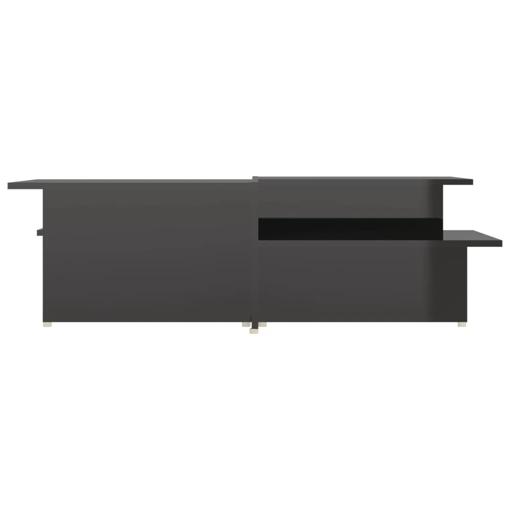 vidaXL vidaXL Two Piece Coffee Tables Set 111.5x50x33 cm High Gloss Black Dual Heights for Living Room - Coffee Table
