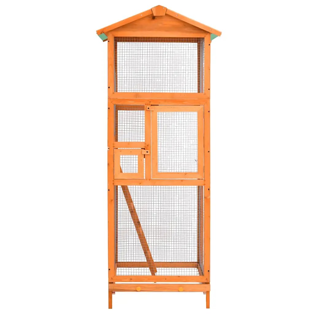 vidaXL vidaXL Bird Cage 68x62x166 cm Solid Firwood - Bird Cage