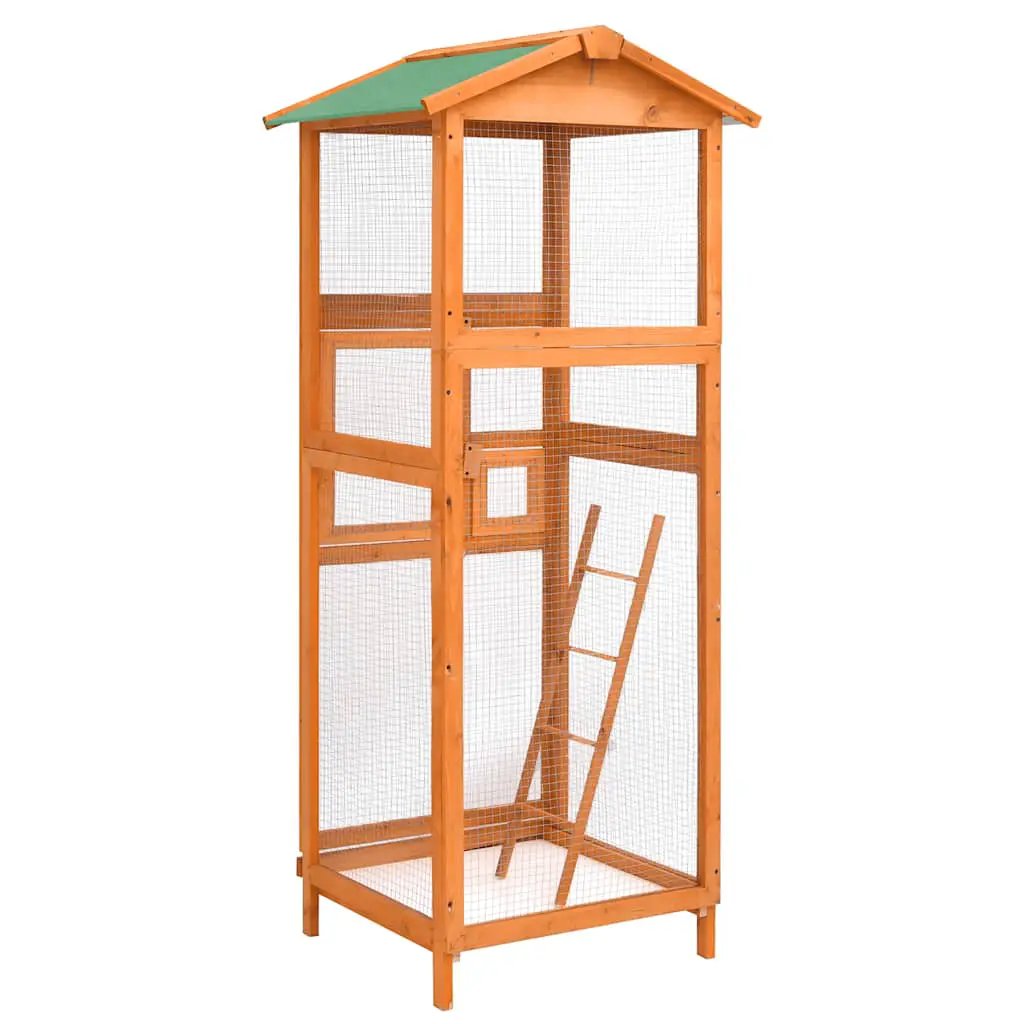 vidaXL vidaXL Bird Cage 68x62x166 cm Solid Firwood - Bird Cage