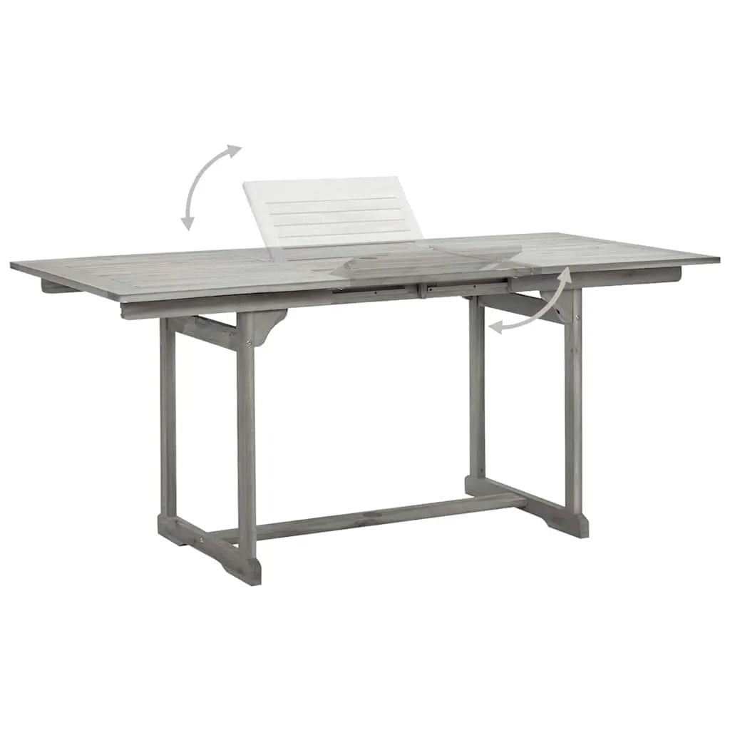 vidaXL vidaXL Garden Dining Table (120-170)x80x75 cm Solid Acacia Wood - Garden Table