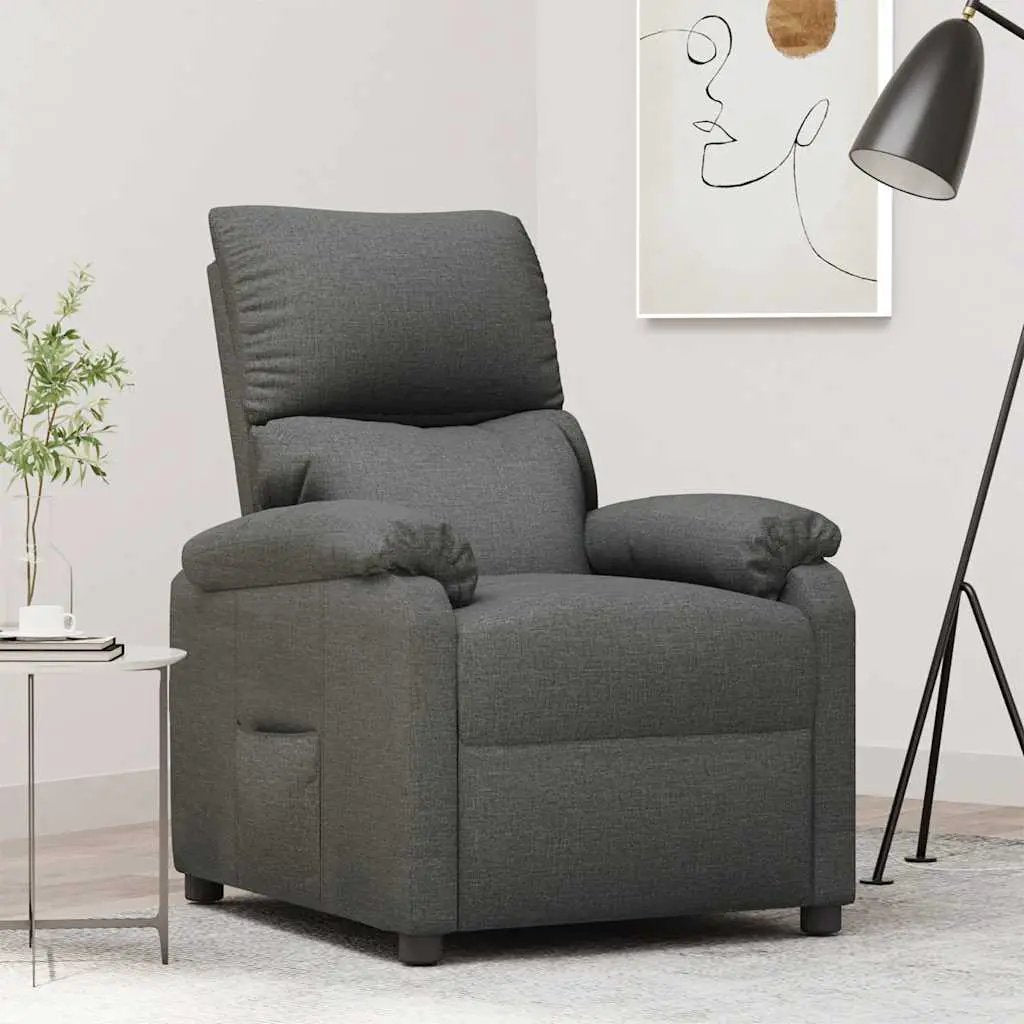 vidaXL Recliner Chair Dark Grey Fabric - from vidaXL