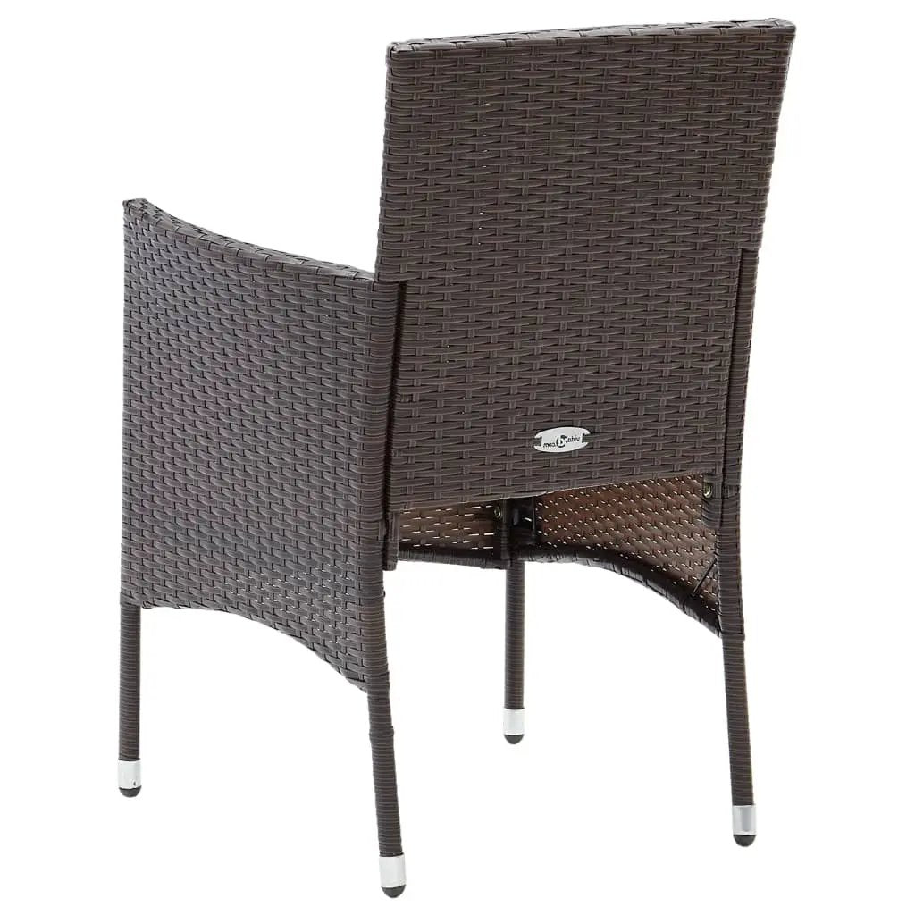 vidaXL vidaXL Garden Dining Chairs 4 pcs Poly Rattan Brown - Garden Chairs