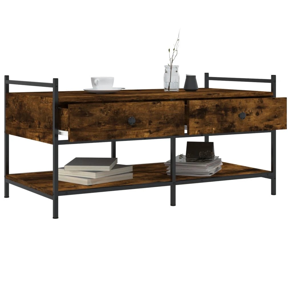 vidaXL VidaXL Coffee Table 99x50x50 Smoked Oak Lounge - Coffee Table
