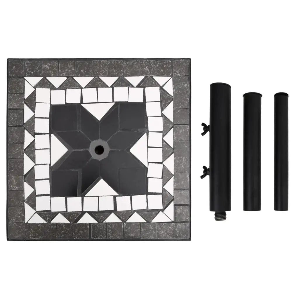 vidaXL vidaXL Parasol Base Black and White Square 12 kg - Parasol