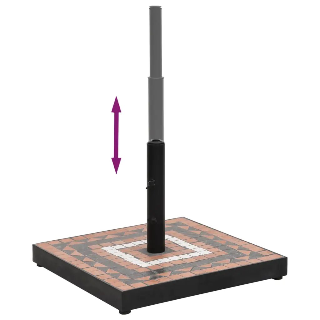 vidaXL vidaXL Parasol Base Terracotta and White Square 12 kg - Parasol