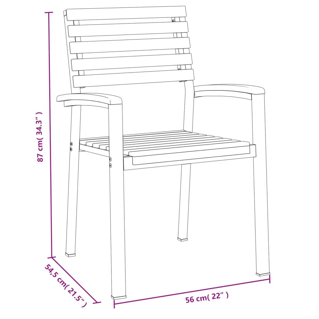 vidaXL vidaXL Stackable Garden Chairs 6 pcs Solid Wood Acacia and Metal - Garden Chairs