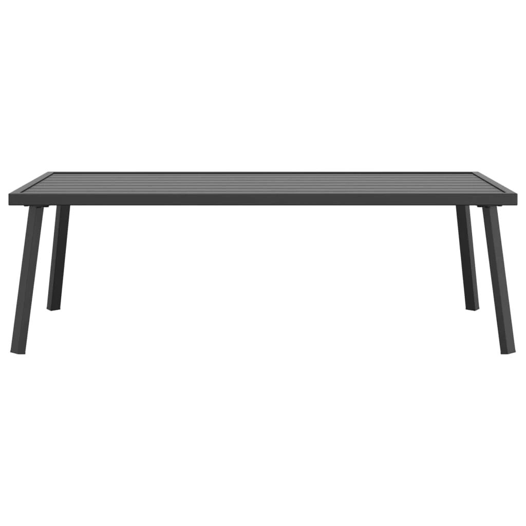 VidaXL Garden Coffee Table 110x55x35 cm Anthracite Slatted Steel Outdoor Weatherproof Patio Furniture by vidaXL