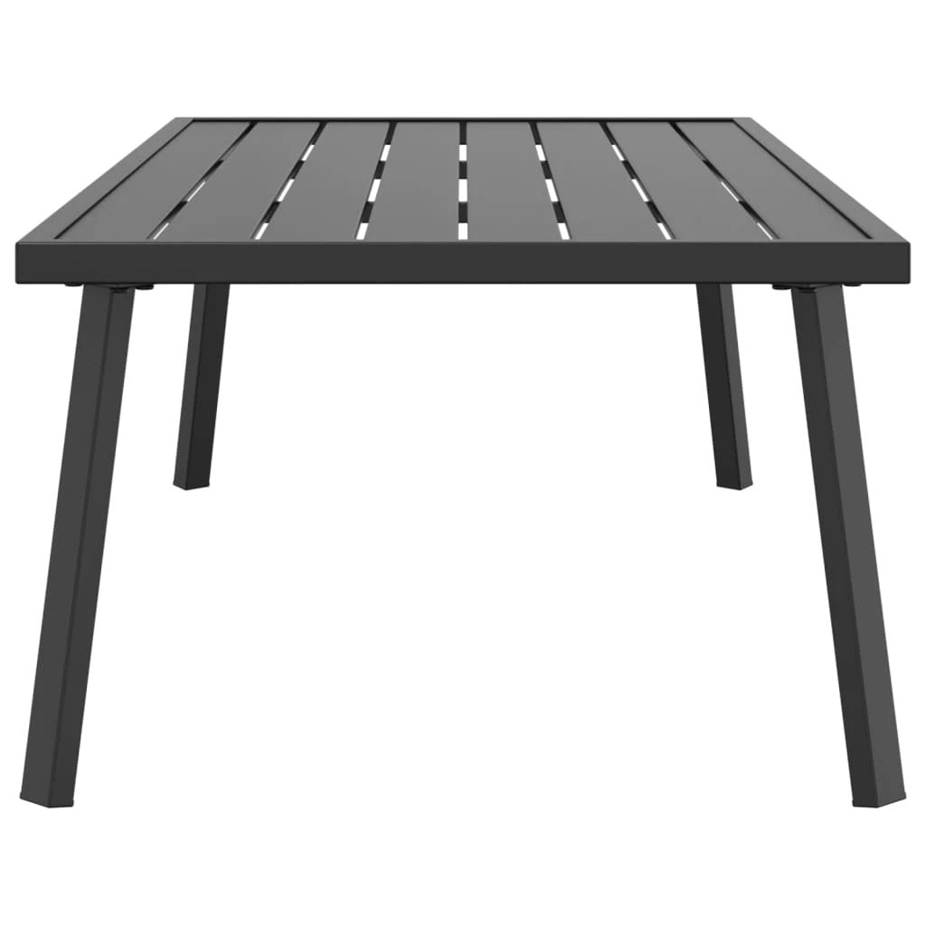 VidaXL Garden Coffee Table 110x55x35 cm Anthracite Slatted Steel Outdoor Weatherproof Patio Furniture by vidaXL