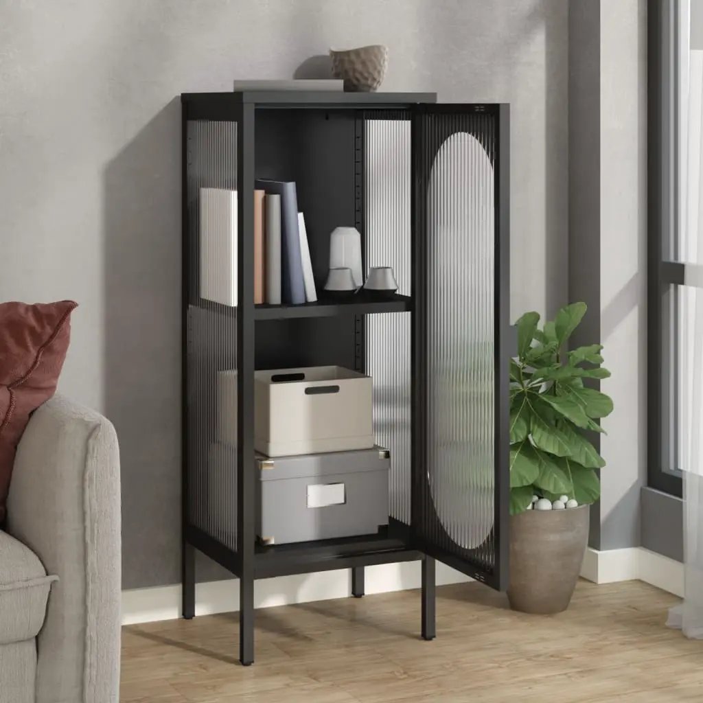 vidaXL vidaXL Sideboard Black 40x35x105 cm Glass and Steel - Sideboard