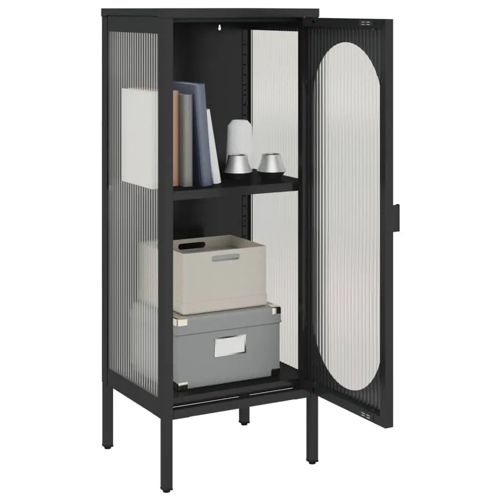 vidaXL vidaXL Sideboard Black 40x35x105 cm Glass and Steel - Sideboard