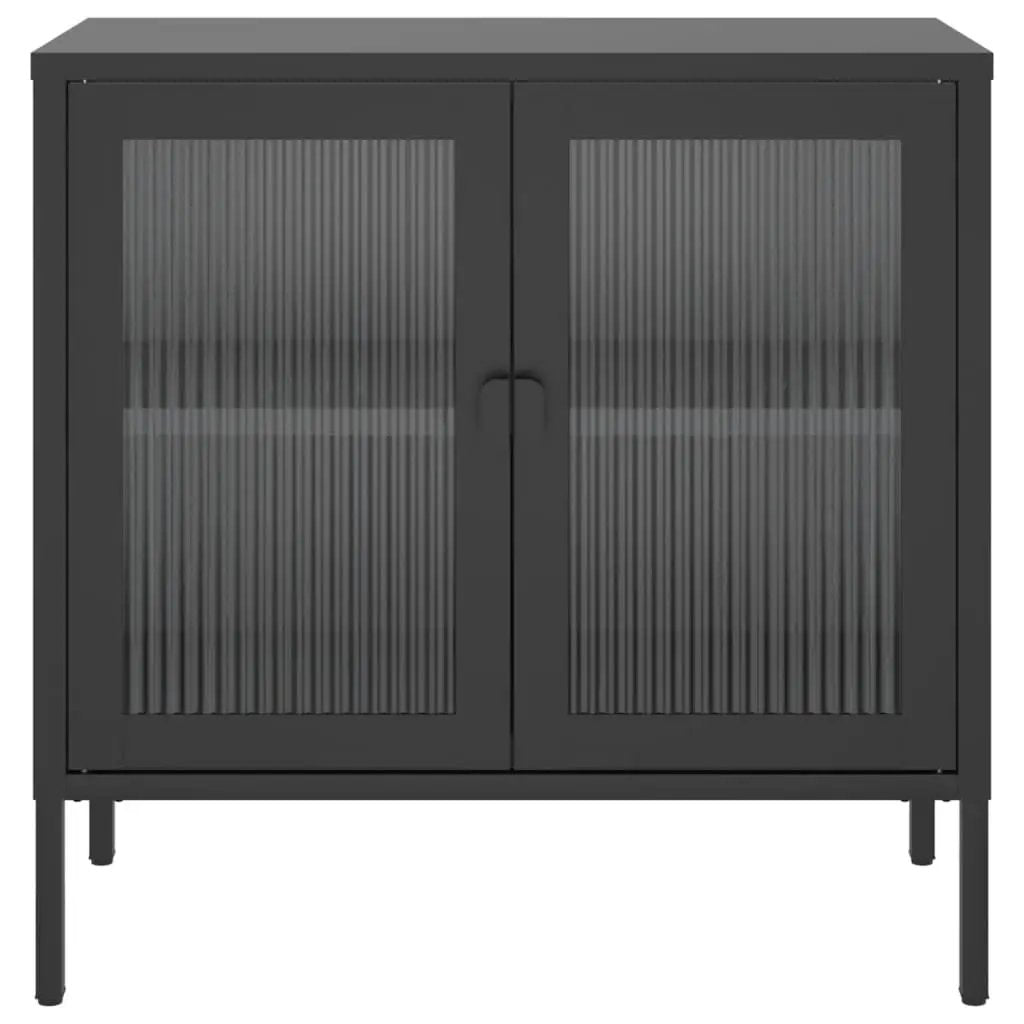 vidaXL vidaXL Sideboard Black 70x35x70 cm Glass and Steel - Sideboard