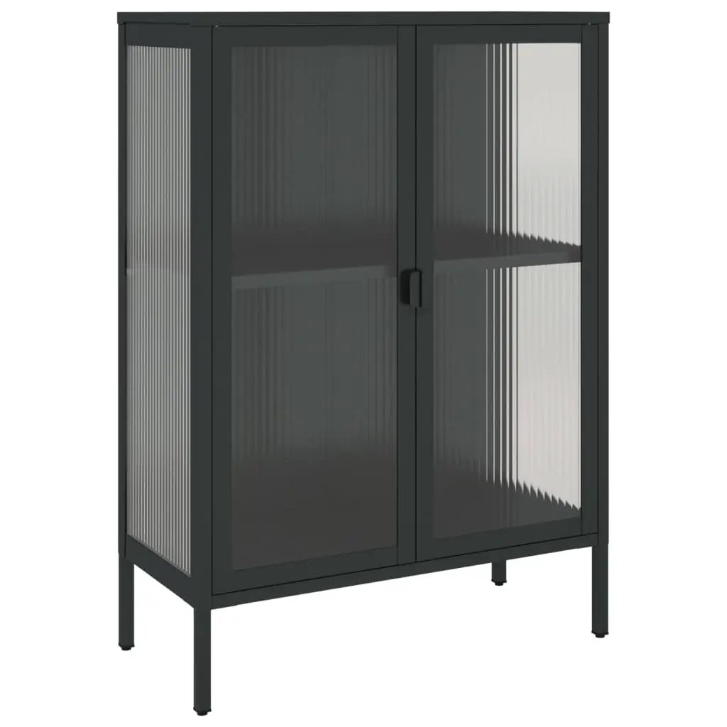 vidaXL vidaXL Sideboard Black 75x35x105 cm Glass and Steel - Sideboard