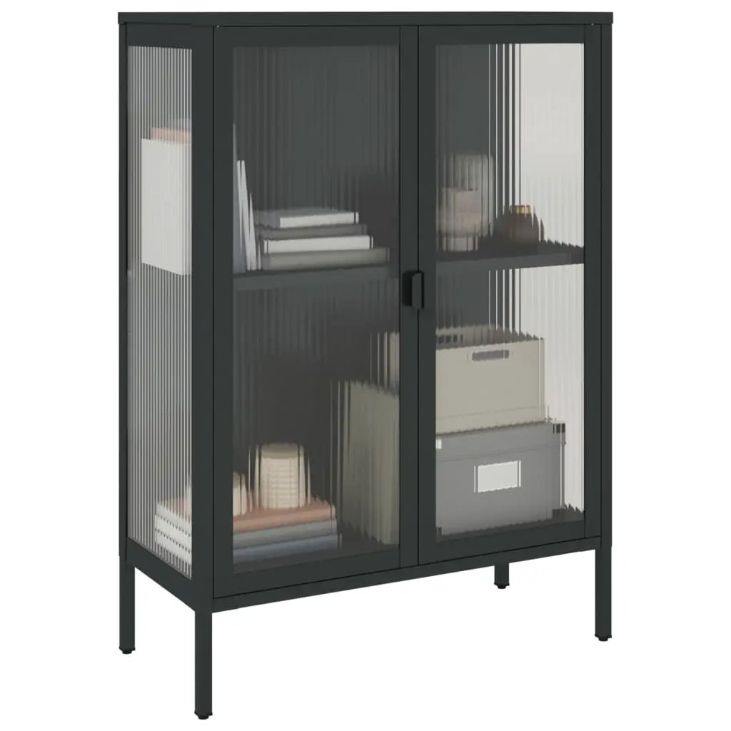 vidaXL vidaXL Sideboard Black 75x35x105 cm Glass and Steel - Sideboard