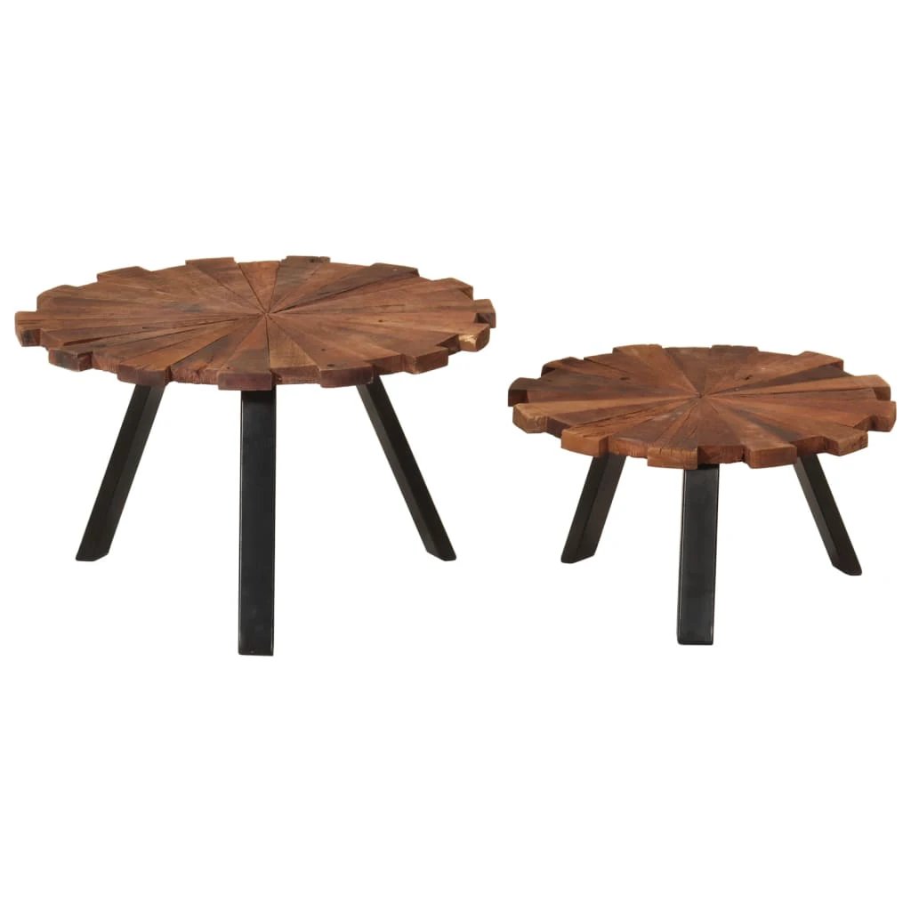 vidaXL vidaXL Coffee Tables Set Reclaimed Wood Iron Home - Coffee Table