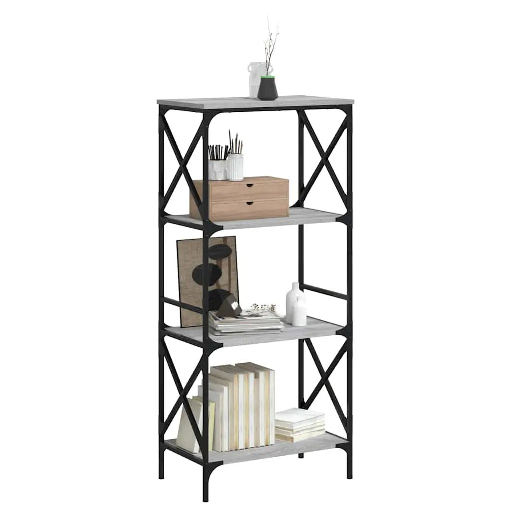 vidaXL vidaXL Bookcase 4-Tier Grey Sonoma 59x35x132 cm Engineered Wood - Bookcase