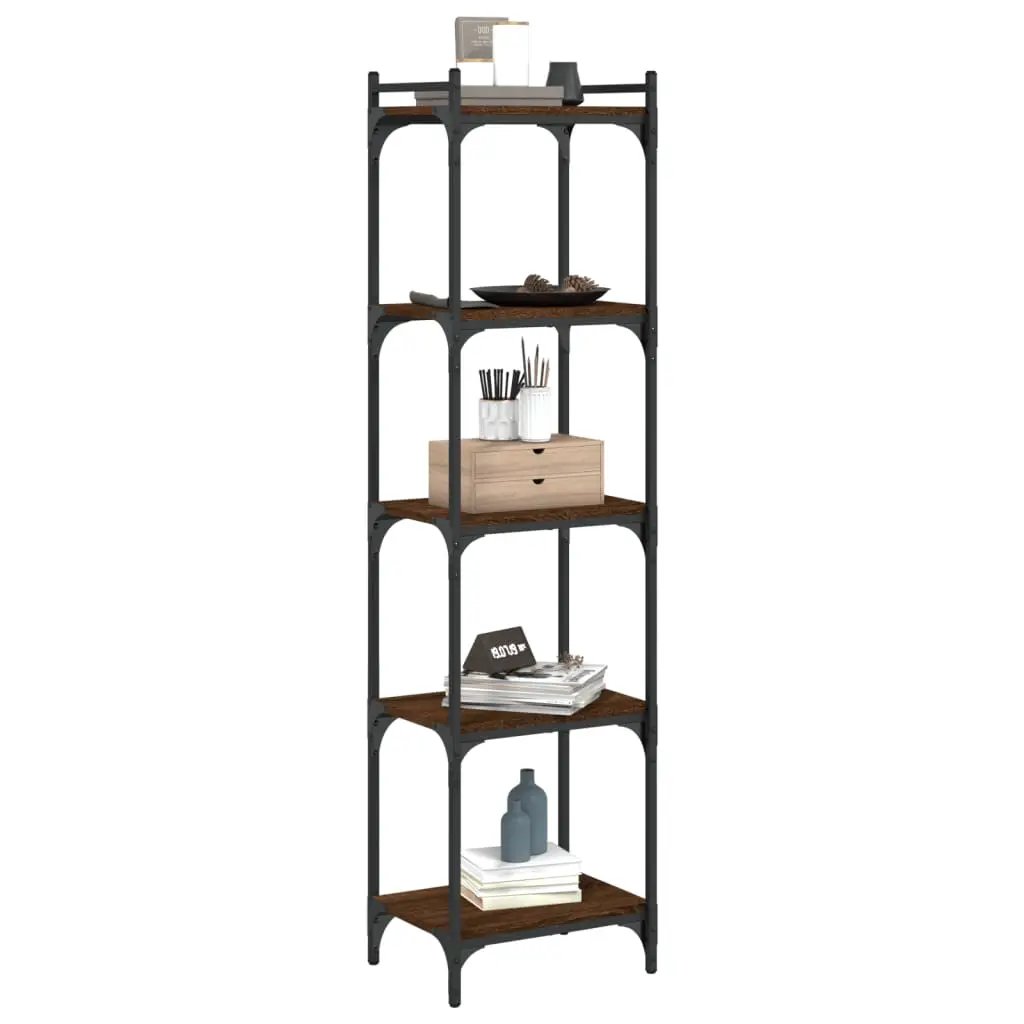 vidaXL vidaXL Bookcase 5-Tier Brown Oak 40x30x154 cm Engineered Wood - Bookcase