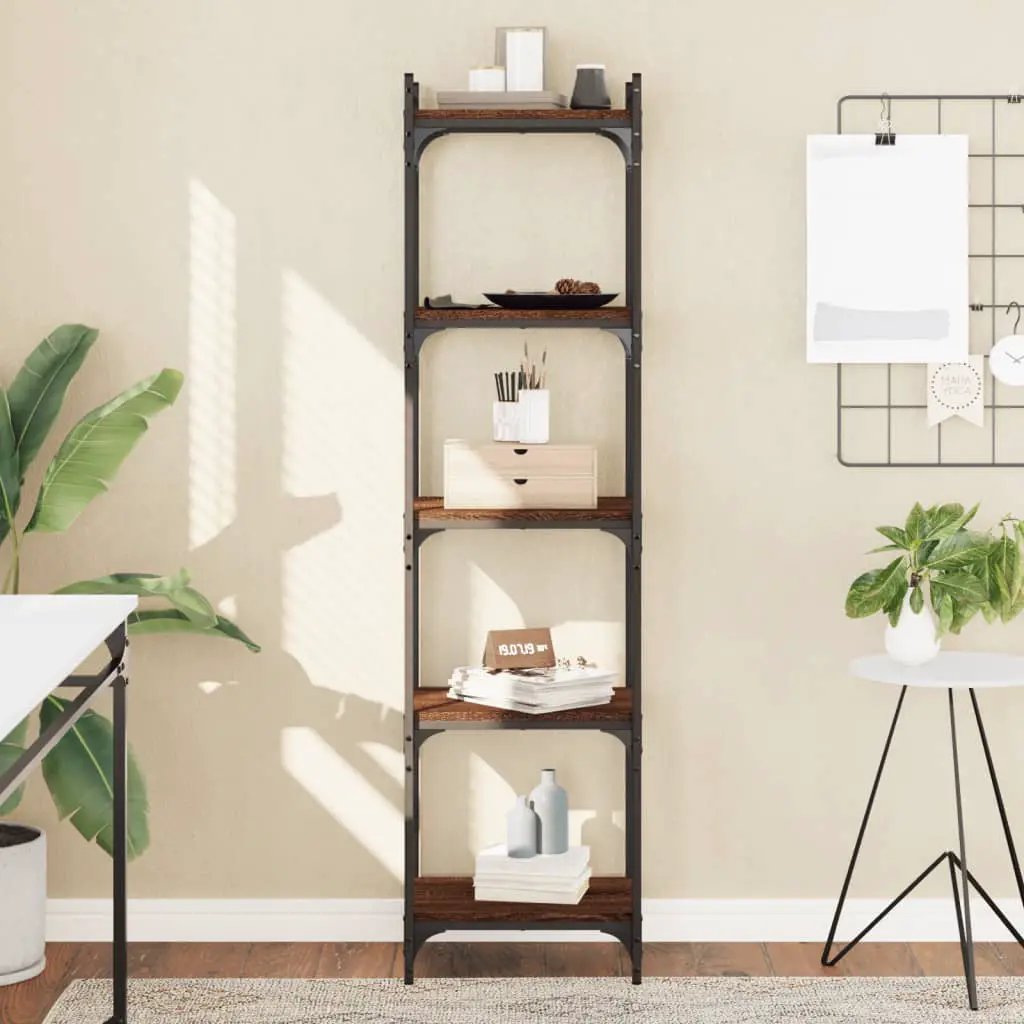 vidaXL vidaXL Bookcase 5-Tier Brown Oak 40x30x154 cm Engineered Wood - Bookcase