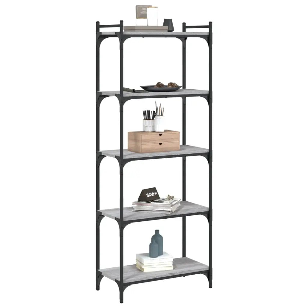 vidaXL vidaXL Bookcase 5-Tier Grey Sonoma 60x30x154 cm Engineered Wood - Bookcase