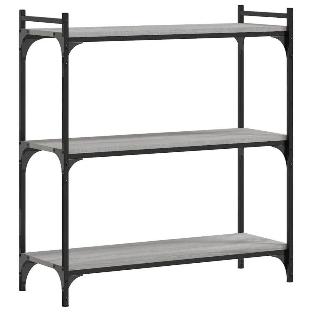 vidaXL vidaXL Bookcase 3-Tier Grey Sonoma 80x30x86 cm Engineered Wood - Bookcase