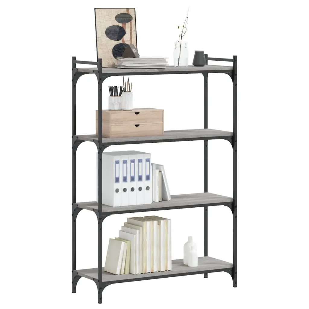 vidaXL vidaXL Bookcase 4-Tier Grey Sonoma 80x30x120 cm Engineered Wood - Bookcase