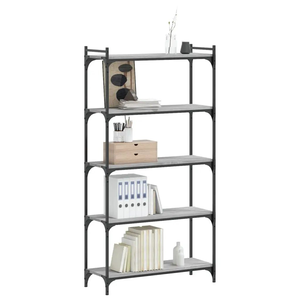 vidaXL vidaXL Bookcase 5-Tier Grey Sonoma 80x30x154 cm Engineered Wood - Bookcase