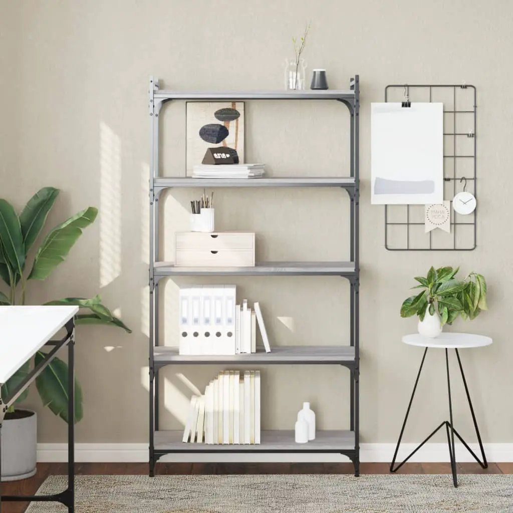 vidaXL vidaXL Bookcase 5-Tier Grey Sonoma 80x30x154 cm Engineered Wood - Bookcase