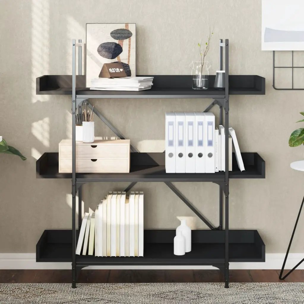vidaXL vidaXL Bookcase 3-Tier Black 100x33x108.5 cm Engineered Wood - Bookcase