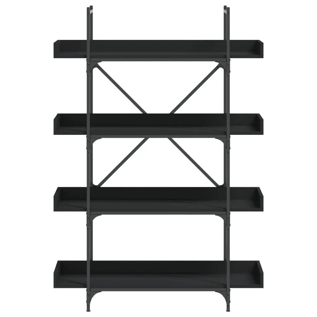 vidaXL vidaXL Bookcase 4-Tier Black 100x33x145.5 cm Engineered Wood - Bookcase