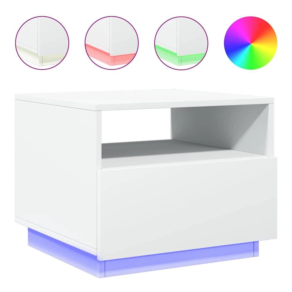 VidaXL Coffee Table 50x49x40 LED Lights Home by vidaXL