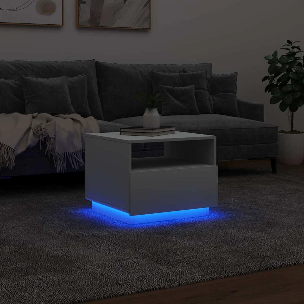 VidaXL Coffee Table 50x49x40 LED Lights Home by vidaXL