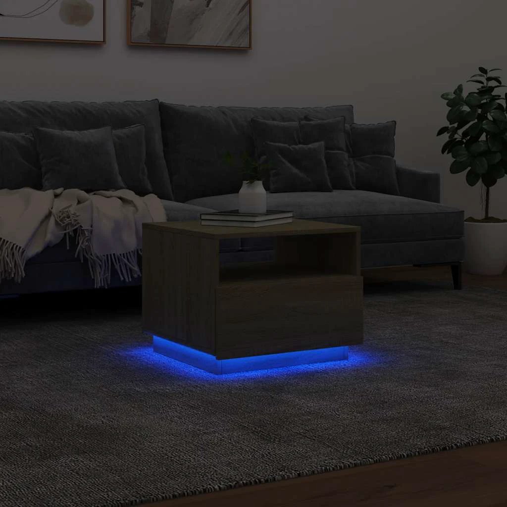 vidaXL VidaXL Coffee Table 50x49x40cm LED Lights Home - Coffee Table
